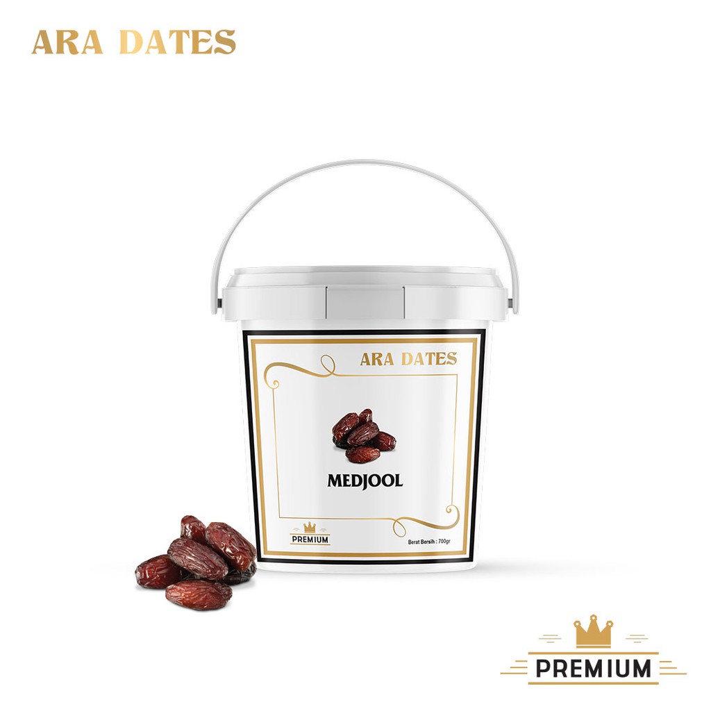 

Kurma Medjool Jumbo 700gr Kemasan Ember ARA DATES Asli Kementrian