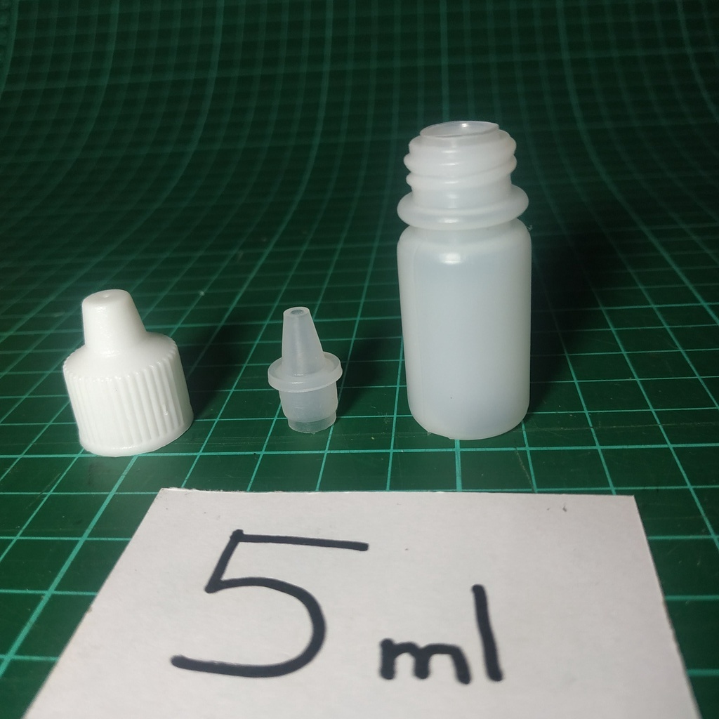 CC botol tetes Plastik 5 ml - Lancip 5ml - natural bening putih susu