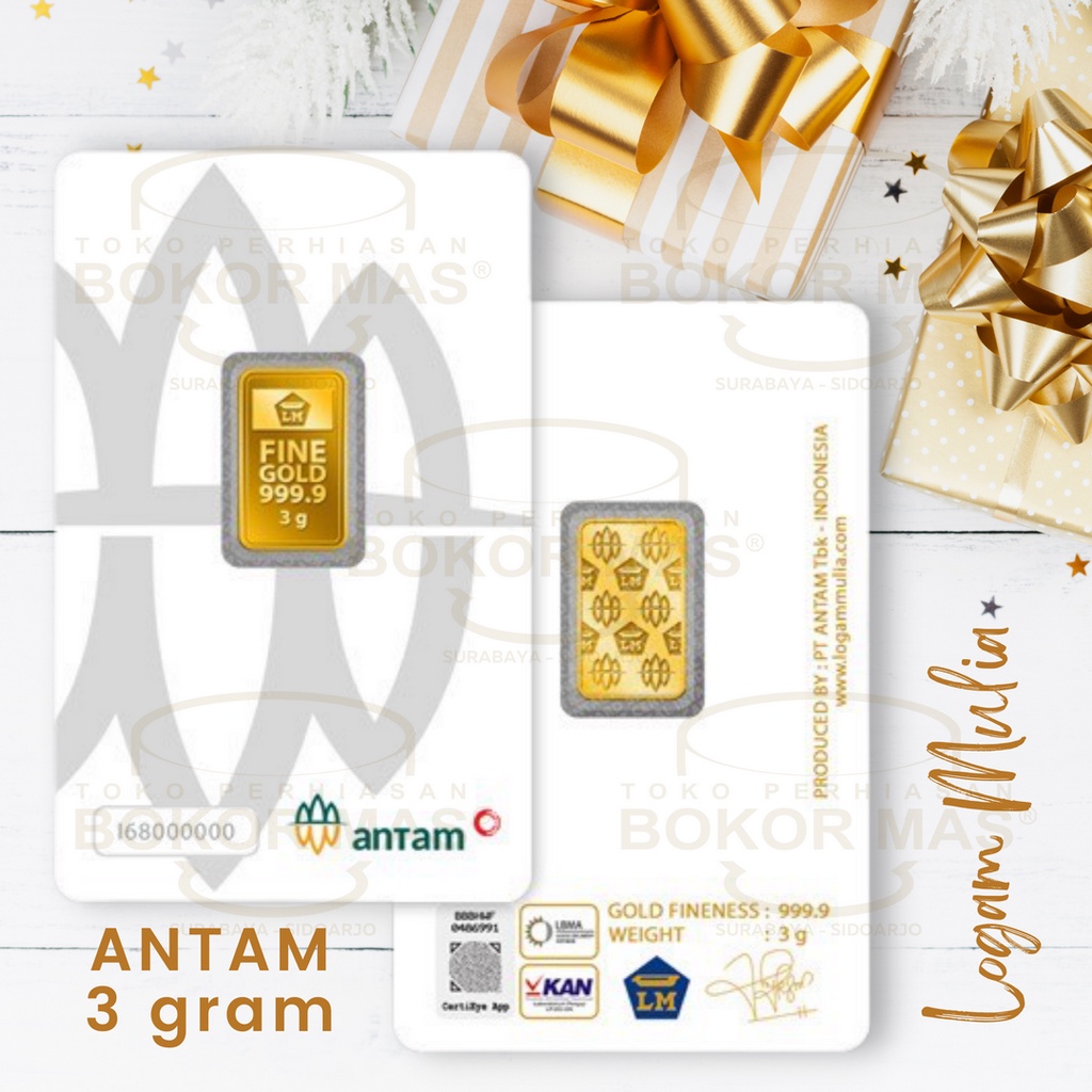 LOGAM MULIA 24K CERTICARD EMAS ANTAM 0.5, 1, 2, 3 GRAM-Emas Batangan - 3