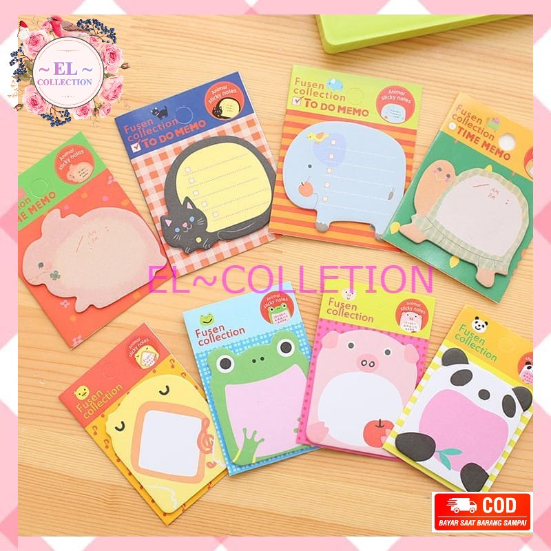 

Sticky Notes Motif Hewan Tempelan Kertas Catatan Memo Note Karakter Animal Mini Book Karakter Binatang Lucu