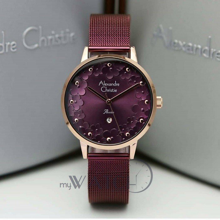 Jam Tangan Alexandre Christie Wanita AC 2794 Red Purple