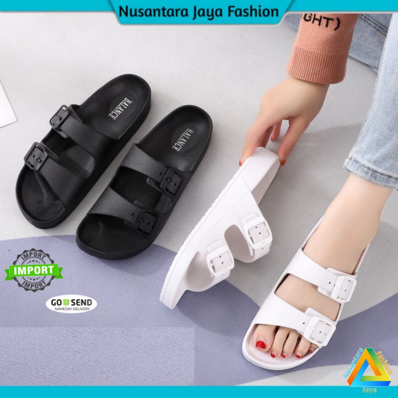 Sandal Wanita 2 Strap Birken Korea Style Balance B 2022