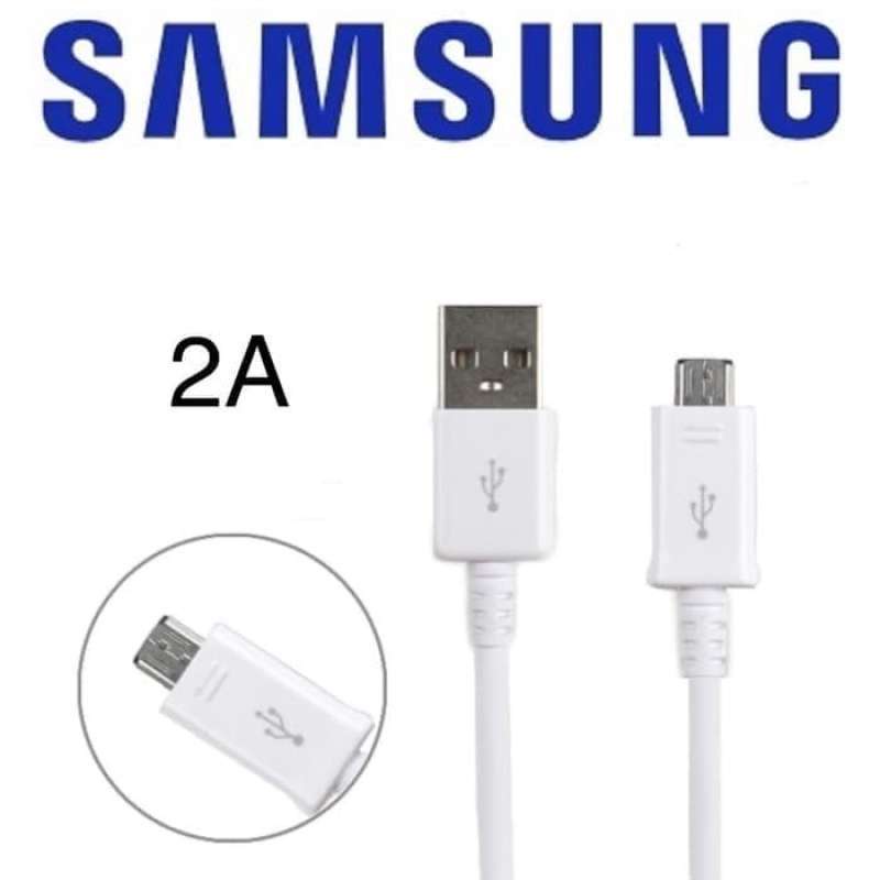 Cable Data White-Black Type A Micro USB Samsung A01 A01Core A02 M02 A03 A03Core A10 A10s M10 J1-Mini A710 A7 A510 A5 A310 A3 A7-2018 A6 A6+ A9-PRO M01 M01 Core Kabel Data Warna Putih-Hitam ORI USB Original Galaxy Adapter Charger Plus Fast Charging S 4G 5G