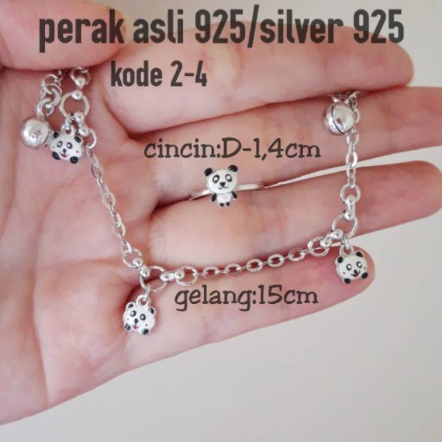 SET ANAK PERAK 925 LAPIS EMAS/GELANG ANAK/GELANG BAYI/PERAK 925/PERAK SILVER/GELANG MURAH