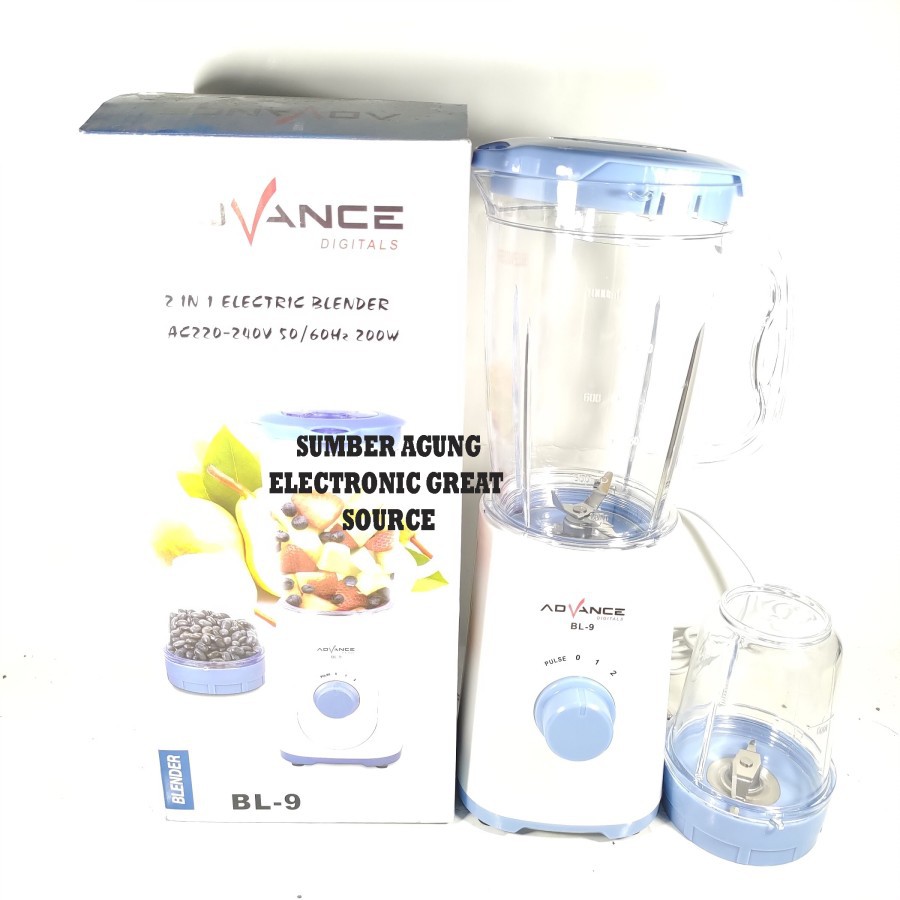 BL9 Advance Blender 1Liter Bahan Plastik Anti Pecah 2in1 BL09