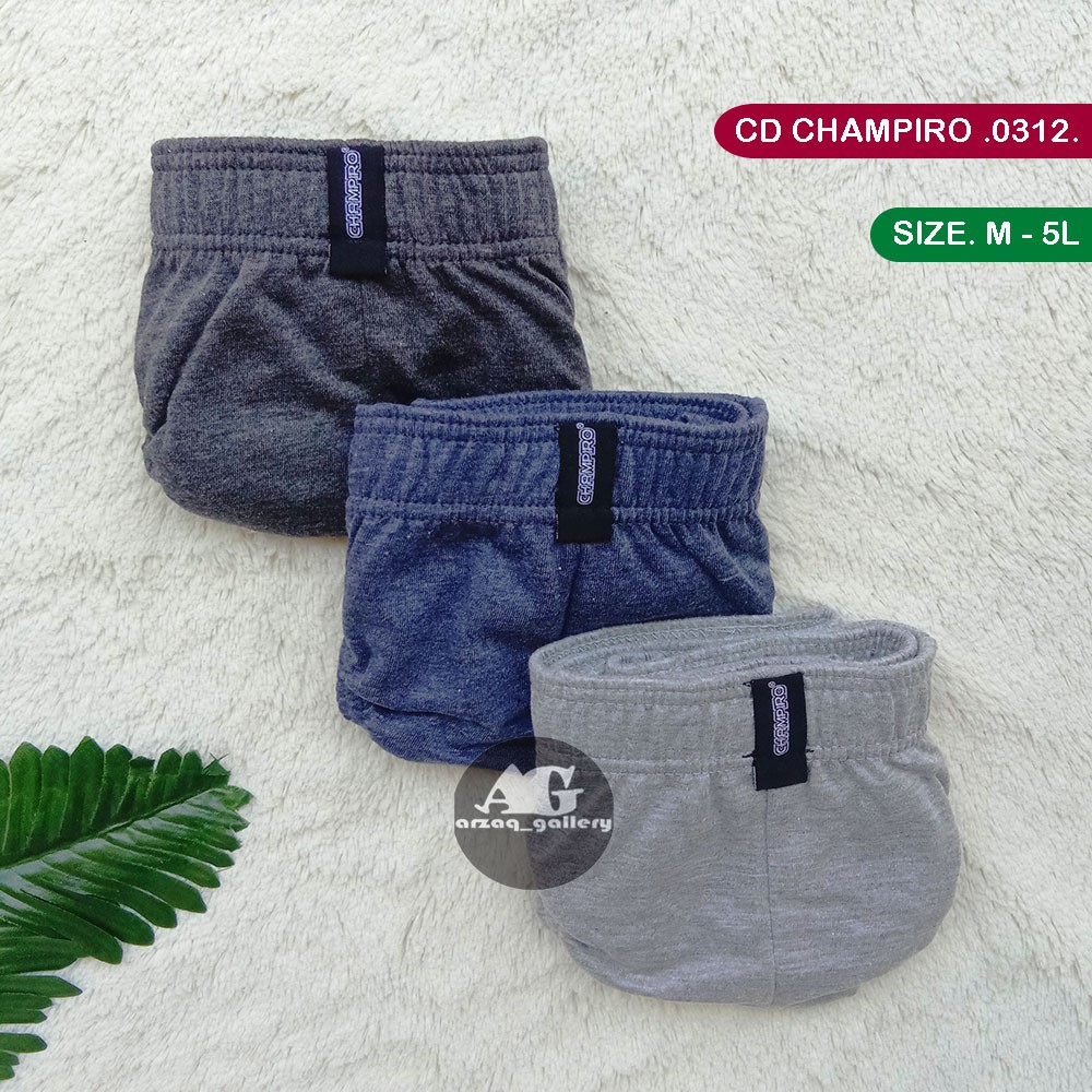 [ 3 Pcs ] CD CHAMPIRO MIKA C.0312.C | Celana Dalam Pria Karet Kerut | Ukuran M - 5L / Celana Dalam Jumbo / Cd Pria / Champiro Jumbo