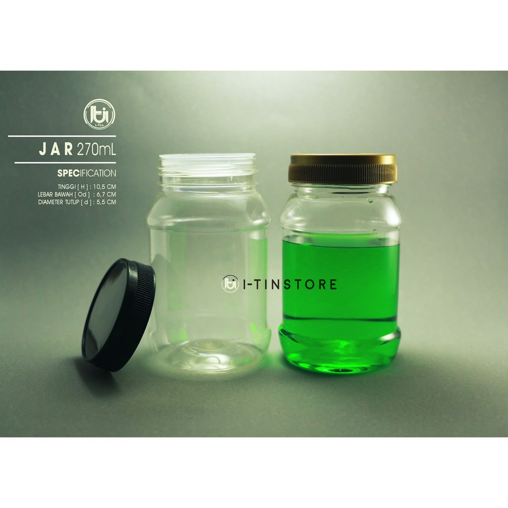 250ML - 270ML BOTOL PLASTIK PET JAR TOPLES