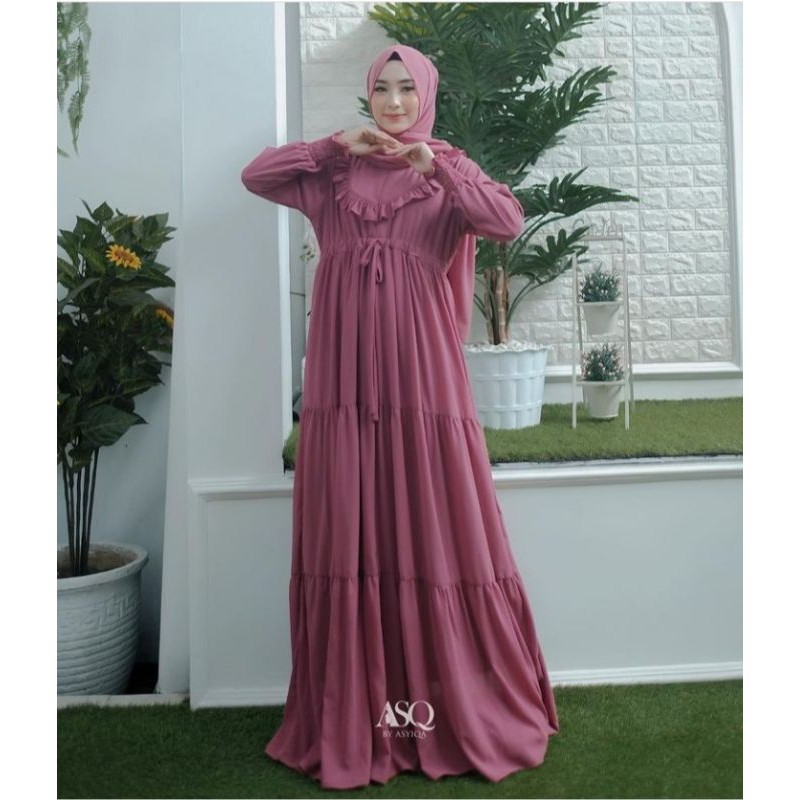 Gamis ceruty polos premium/gamis ceruty polos murah/gamis rempel/gamis remple/gamis rempel dada murah/gamis ceruty ori premium/gamis ceruti premium/gamis polos/gamis cerruty/gamis cerruti/gamis mewah/gamis ceruty rempel babydoll/gamis asq/gamis branded