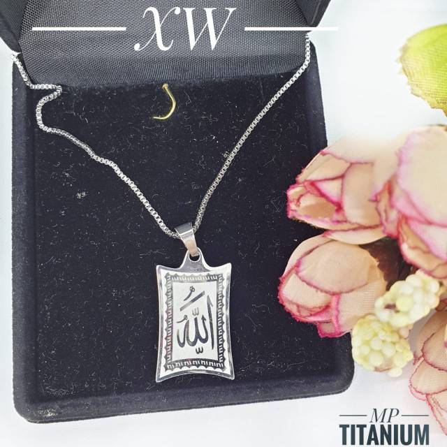 Kalung titanium lafadz silver