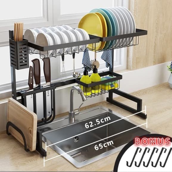 Jual Rak Dapur Portable Susun 2 Rak Bawah Wastafel Dapur Kitchen Rack Ruang Makan Serbaguna 8645