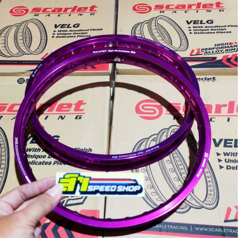 pelek secarlet ring 17 18 rim velg scarlet ungu lebar 140-160 ring 17 18 ungu