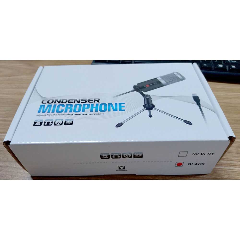 (BISA COD) RVOSTR YICHUANG Microphone Condenser USB DJ Live Recording with Stand MP1S10