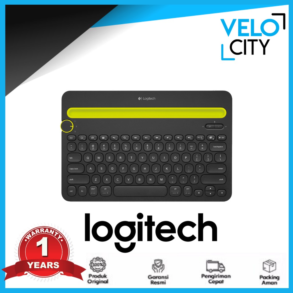 Keyboard Wireless Logitech K480 Multi Device Black Original Garansi 1 Tahun