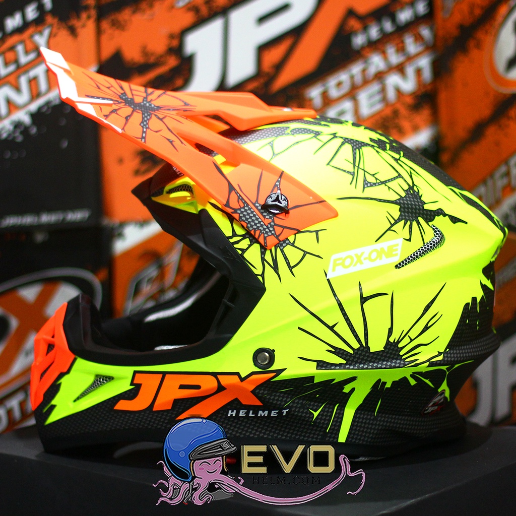 HELM JPX CROSS_FOX1 SERI X34 YELLOW - FLUO YELLOW DOFF + GOOGLE SNAIL (ONGKIR 2 KG) HELM JPX X34 YELLOW FLUO ORIGINAL HLEM JPX X34 HELEM JPX HELM KLX HELM JPX TERBARU