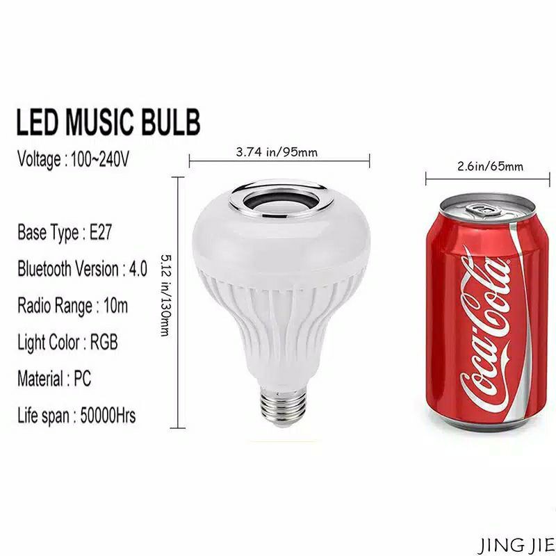 Lampu Bohlam LED Speaker Bluetooth RGB Plus Remote 9Watt Magic Bulb Disko