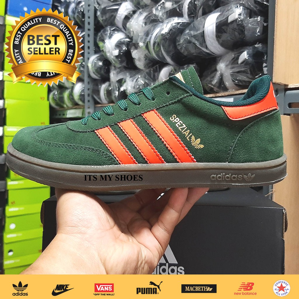  Sepatu  Pria Adidas  Spezial  Hijau Orange Import Madein 