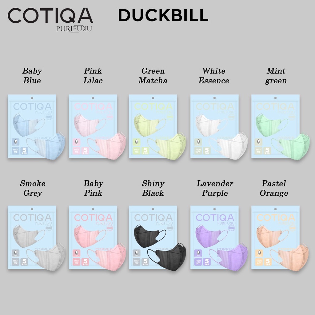 COTIQA Masker DUCKBILL COPPER OXIDE Premium Mask 4ply isi 5 pcs