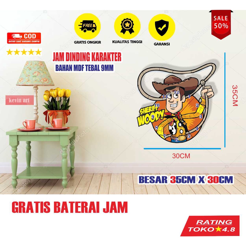 Jam Dinding Bulat Buah Buahan Lucu dan Unik