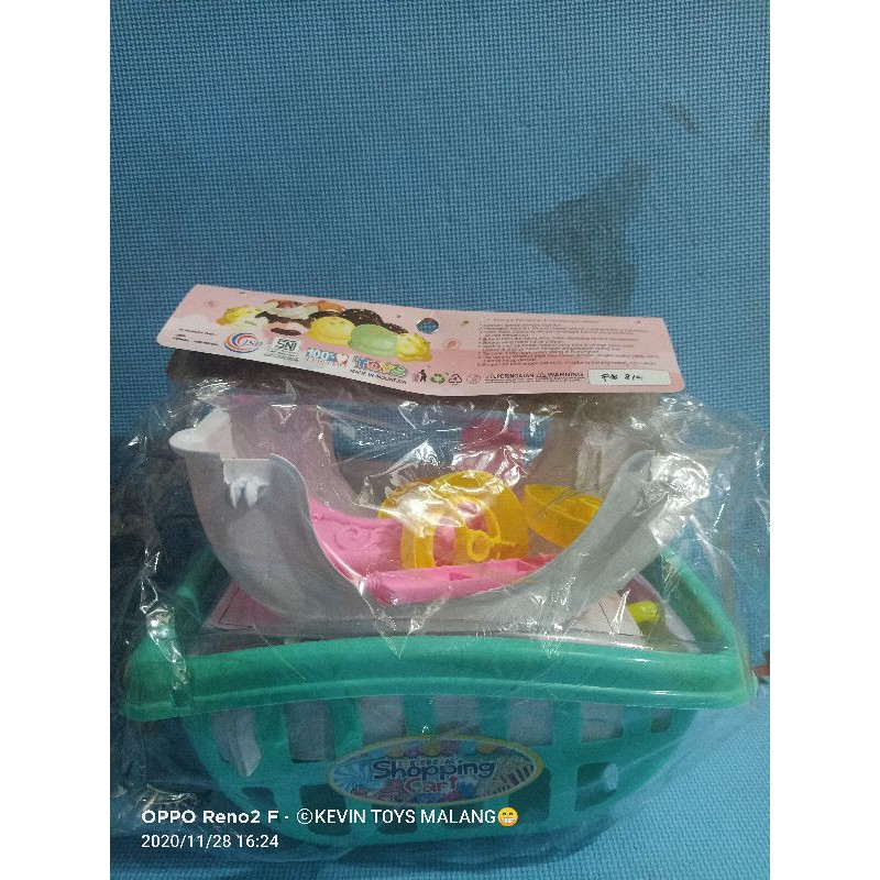 FB 819 mainan trolly es krim plus kuda pony rakit sendiri / mainan stroller ice cream shopping cart