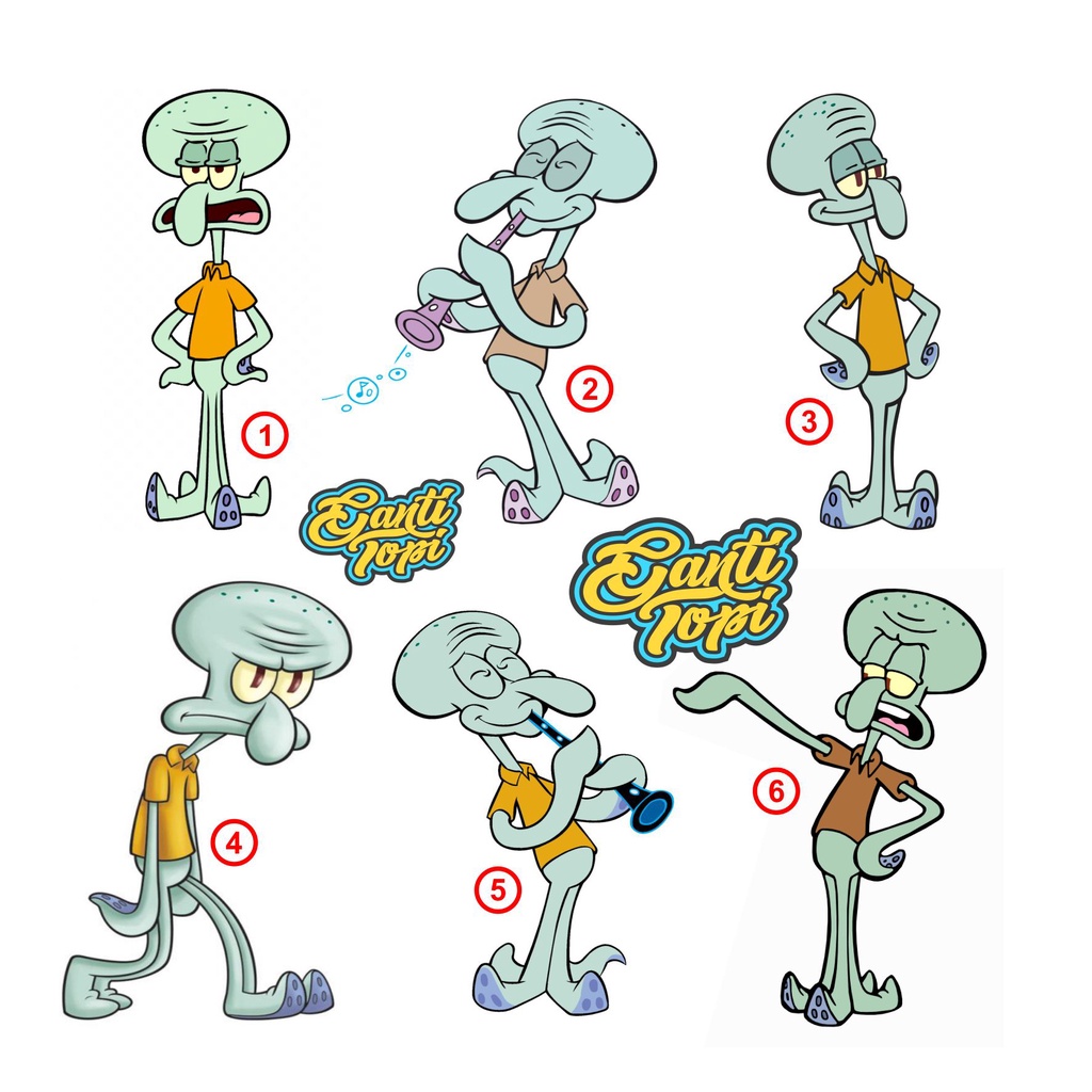 Sablon Setrika Squidward Karakter Spongebob - Ganti Topi
