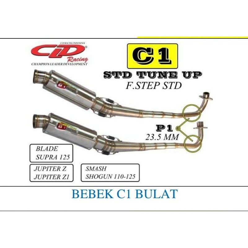 Knalpot CLD C1 bulat & oval Jupiter ,Supra, Karisma ,Smash