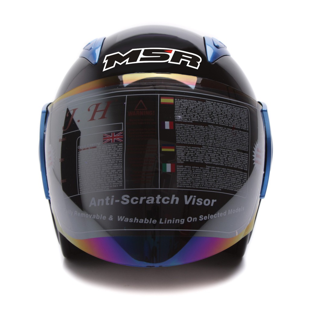 [Helm Dewasa] MSR Helmet Javelin - Hitam Biru + Promo Gratis Sarung Tangan