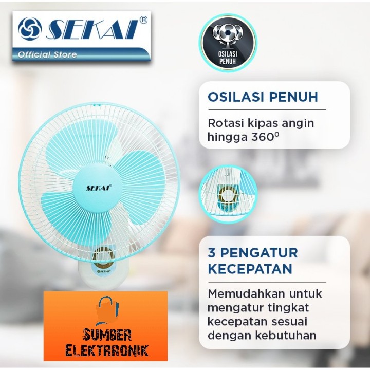 Sekai WFN-1606 Kipas Angin Dinding / Wall Fan [16 Inch]