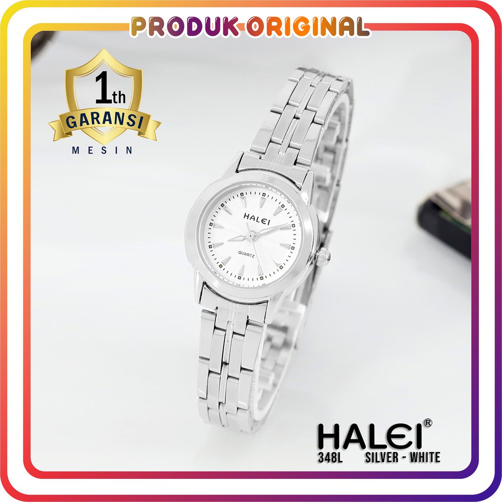 COD JAM TANGAN WANITA HALEI ORIGINAL 348 POLOS SILVER WATER RESISTANT STAINLES STEEL