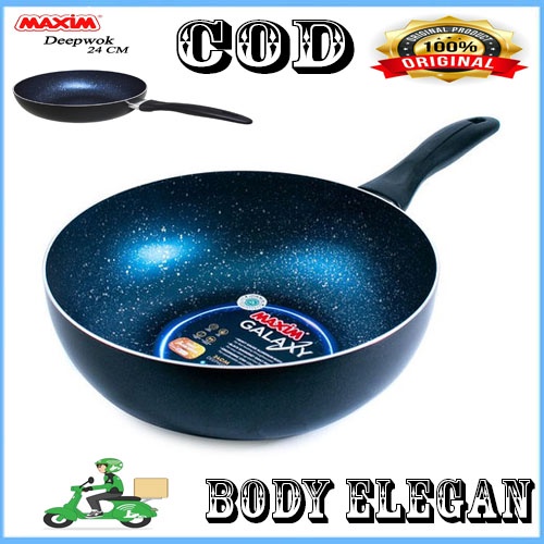 PAKET ISI 2PCS Maxim 24GALAXIDEPWOK + Neostone Wajan Panci Saucepan 18 Cm Ceramic Marble Anti Lengket + Tutup Kaca