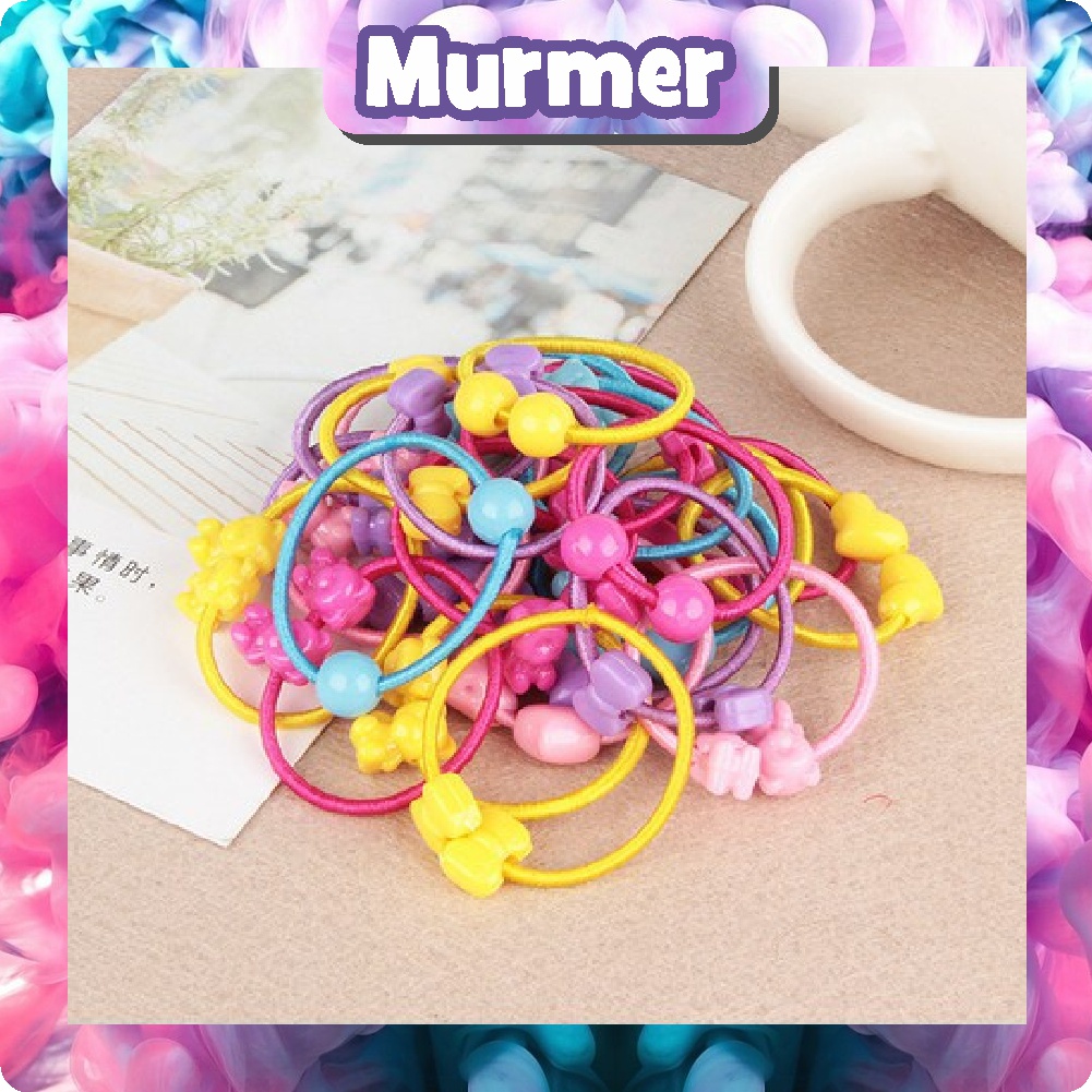 MurmerOfficial R201 Ikat Rambut Anak Anak Karakter isi 50pc PerPack Karet Ikat Rambut Headband Import