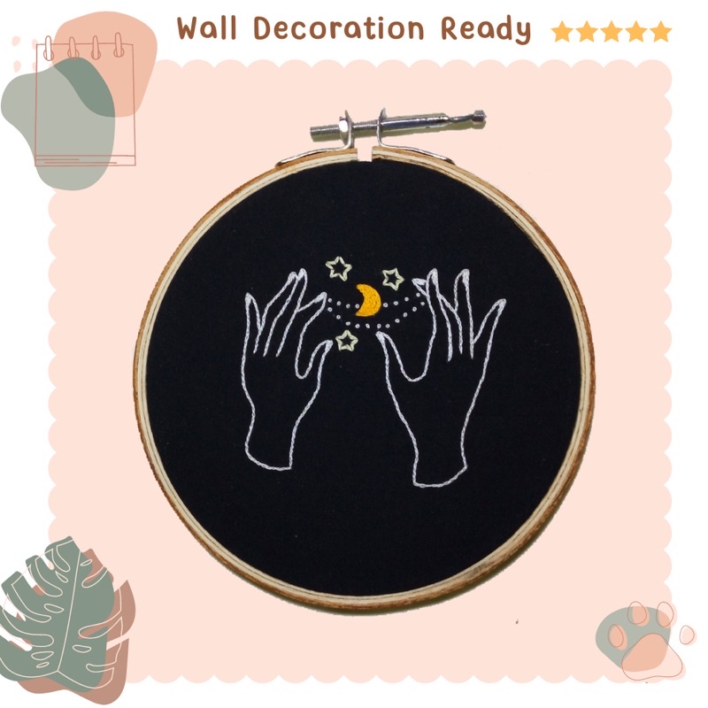 [Hasil Jadi] Embroidery Black Galaxy-04 Wall Decoration - Hiasan dinding sulam tangan