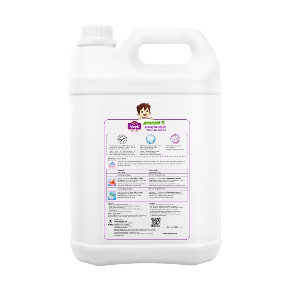 Castle - Sleek Baby Laundry Detergent 4Liter Galon - Deterjen Bayi