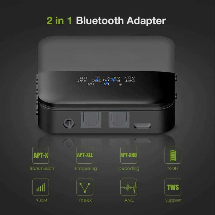 Audio Transmitter Receiver Bluetooth 5.0 SPDIF AUX - BT-B20 VIKEFON 7CSK0ABK