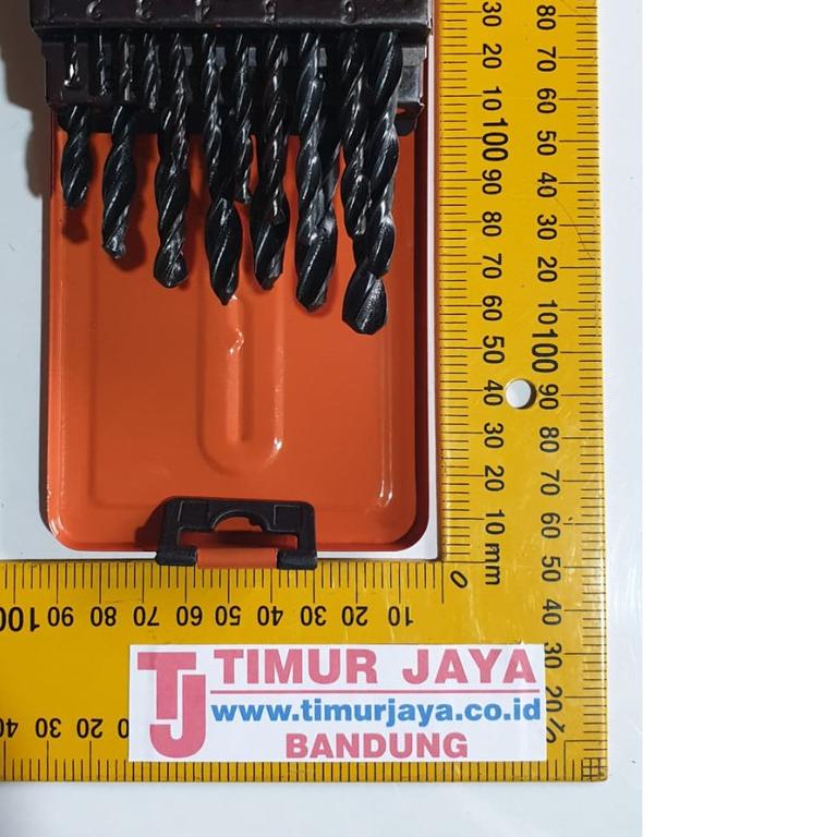 Merah Mata Bor Set Besi dan Kayu HSS 19 Pcs Drill Bits Naci Toho Fuji Bos