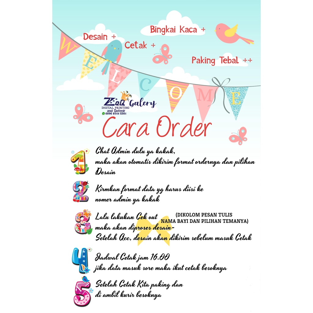 Biodata Bayi Lucu Cetak + Bingkai bisa custom 10R-7