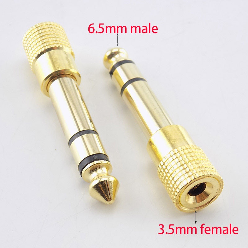 Headphone Jack Adapter 6.5mm to 3.5mm Male to Female 3.5mm 1/8 ke 6.5mm 1/4 Stereo 1 PCS  Adapter Jack headphone ke Amplifire Jack Besar 3.5mm Socket to 6.5mm Jack Plug Audio Stereo Adaptor Gold Premium Quality 6.5mm 1/4 inch Headphone Adapter