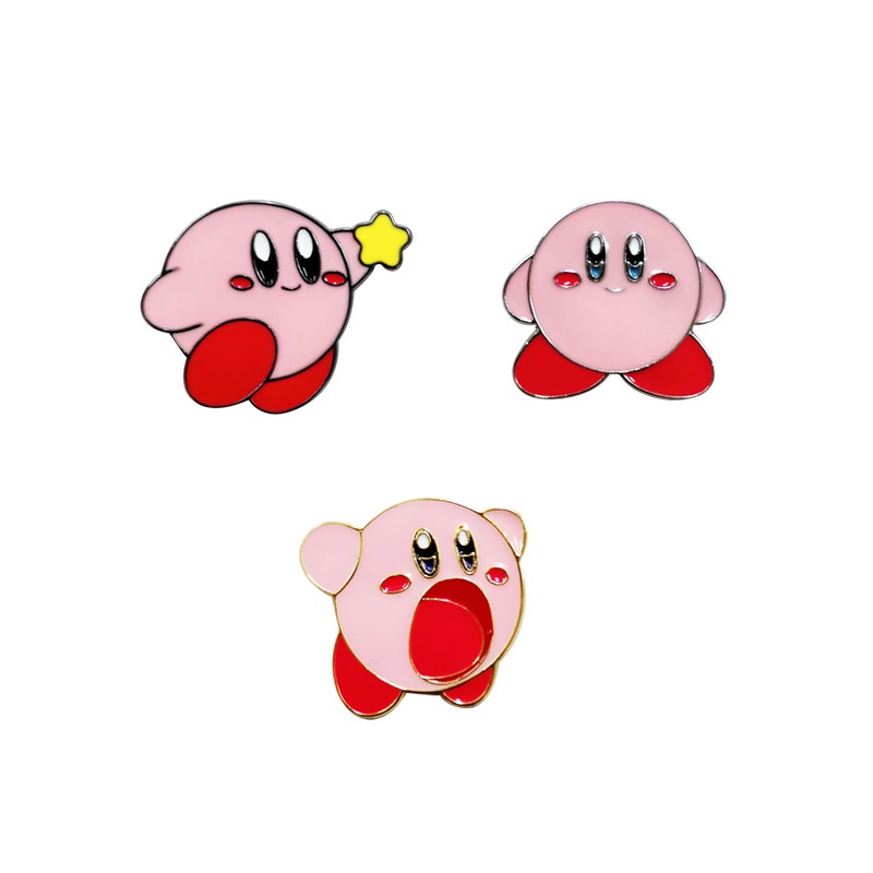 Kirby seri Kabi bros lucu lucu berani lencana kartun Jepang pria dan wanita pin pasangan aksesoris p