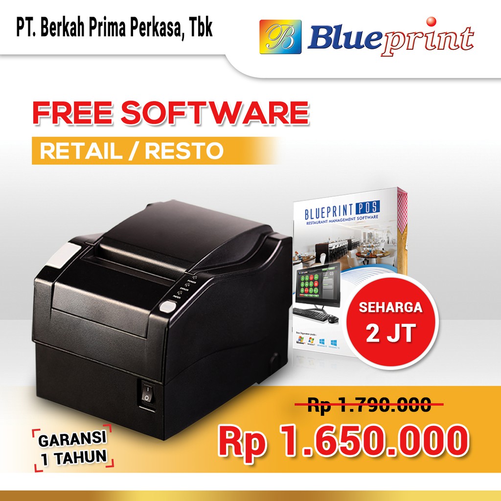 Jual Printer Thermal Retail Printer Kasir Resto 3 port BLUEP