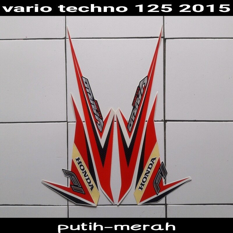 striping stiker motor vario techno 125 2015 putih merah