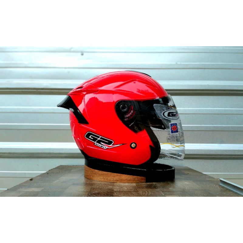 HELM semi DINAMIC G2 OPTIMAX PAKET GANTENG SPOILER-Merah ferari