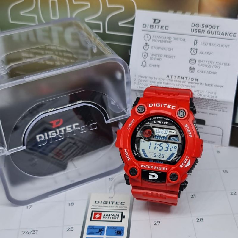 Jam Tangan Pria Digital DIGITEC DG-5900T Rubber Original