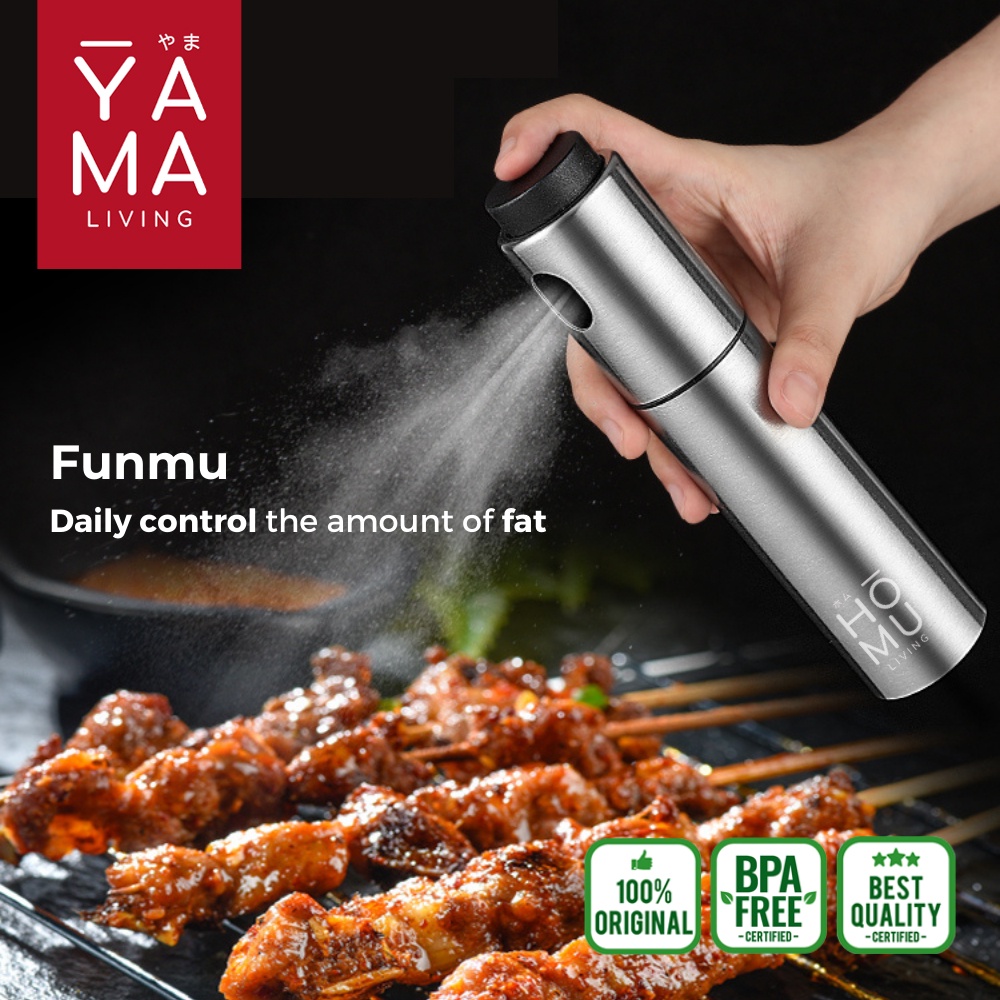 YAMA FUNMU Olive Oil Sprayer Bottle Stainless Steel Botol Semprot Spray Minyak Zaitun Goreng 100 ml