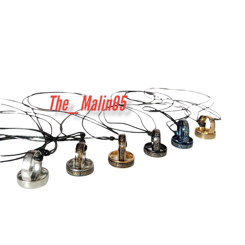 Kalung Tali Hitam Liontin Cincin || Kalung Liontin Cincin || Kalung Pria Kalung Wanita