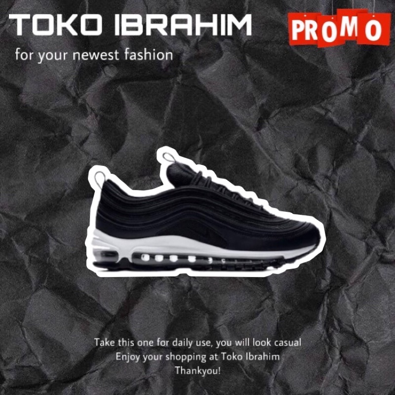 NIKE AIR MAX 97 BLACK BLACK WHITE | 100% ORIGINAL