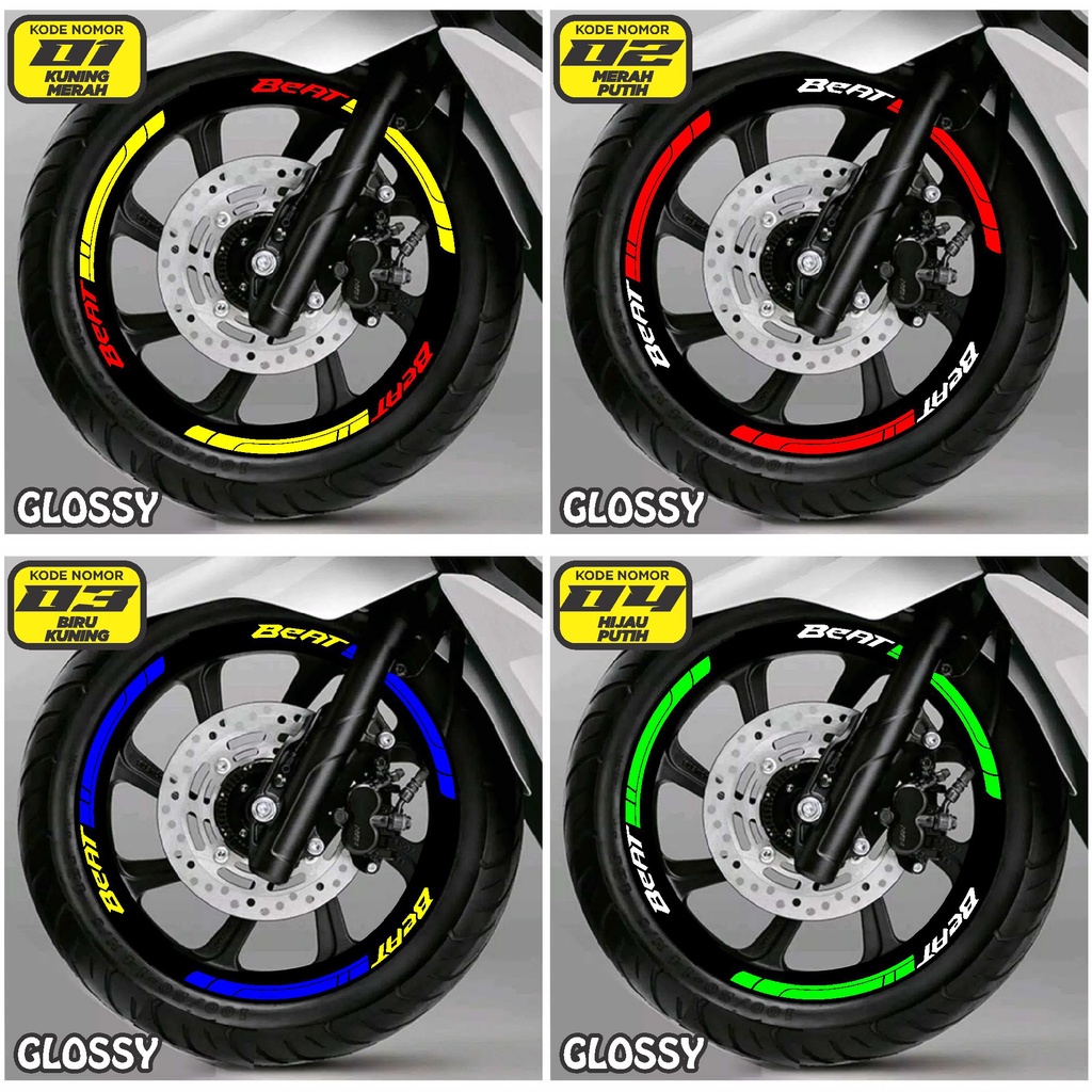 Sticker Cutting Lis Velg All Semua Motor Honda Beat Variasi GLOSSY Semua Ready Bisa COD