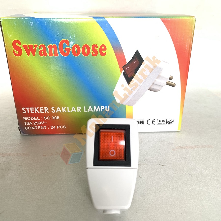 STEKER SAKLAR LAMPU KEPALA COLOKAN ON OFF STEKER ARDE SWITCH SWAN GOOSE SNI