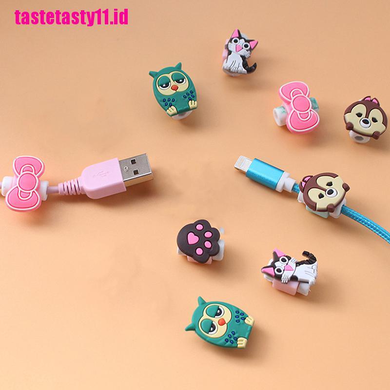 【TTID】Cartoon Charging Cable Protector Cute Cord Protection Cover Organizer Pho