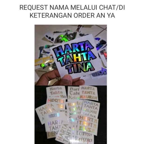 

Stiker cutting nama HARTA TAHTA REQUEST AN NAMA