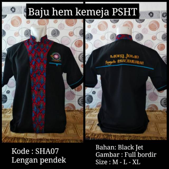 Baju Hem kemeja PSHT SH Terate full bordir pendek kode SHA07