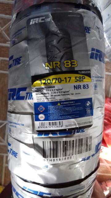 Paket ban tubles irc 90/80+120/70 ring 17 FREE PENTIL